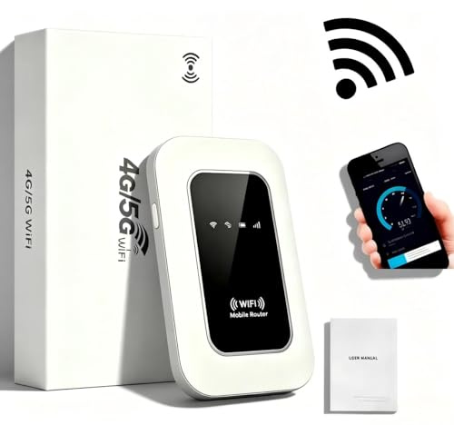 Routeur 4G Portable WiFi 6 – Modem Mobile Haut Débit avec Slot SIM Déverrouillé, Bande de fréquences 300 Mbps, Jusqu'à 32 Appareils, Idéal Voyage et Télétravail