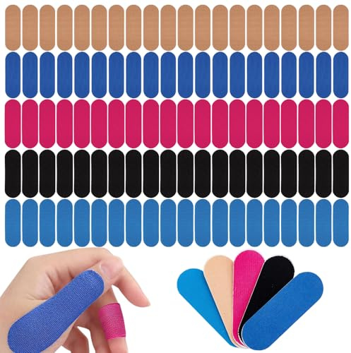 100 Stück Precut Anti Blasen Kinesiotapes, Kinesiotapes, Blasenpflaster Zehen, Weich und Hautfreundlich, Geeignet für Reibungsanfällige Bereiche Wie Zehen, Finger und Fersen (5 Farben)