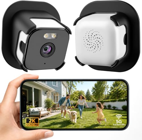 Joueainou Window Security Camera 2K Indoor Cam with 5G Dual WiFi, Night Vision & Two-Way Audio, Motion Alert Home Security Camera for Window, Apartment, Baby & Pet Monitoring