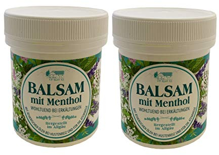 Iloda® 2x Balsam mit Menthol 125ml mit ätherischen Ölen, Erkältungsbalsam, Erkältungssalbe, Hustenbalsam, Wohltuend bei Erkältungen, Hergestellt im Allgäu