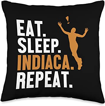 Professional Indiaca Peteca Peteca Players Gifts Eat Sleep Repeat Indiaca Game Ball Peteca Throw Pillow, 16x16, Multicolor