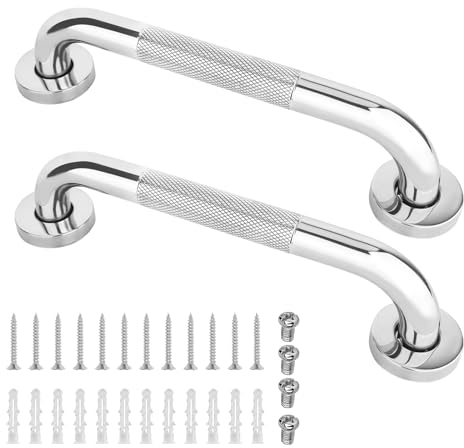 2 Pezzi Maniglione Bagno Maniglione da Bagno Acciaio Inossidabile Antiscivolo,30 cm Maniglia Doccia Anziani Maniglia per Doccia Antiscivolo per di Sostegno Disabili Anziani Gravida Bambini