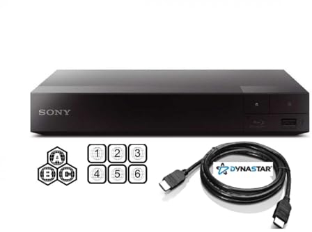 Region Free Blu-Ray Player Compatible with Sony BDP-S1700 Multi Region Code Free | Blu-Ray Regions A, B, C | DVD Regions 0-8 with Dynastar 6FT HDMI Bundle