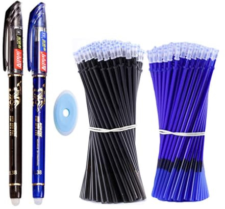 LuLiyLdJ Radierbare Stifte, Gelstifte Radierbar, Radiergummi Stift, Kugelschreiber zum Radieren, 2 Stück Tintenroller Radierbar 0.5mm Löschbarer Stift mit 20 Nachfüllungen und 1 Radiergummis