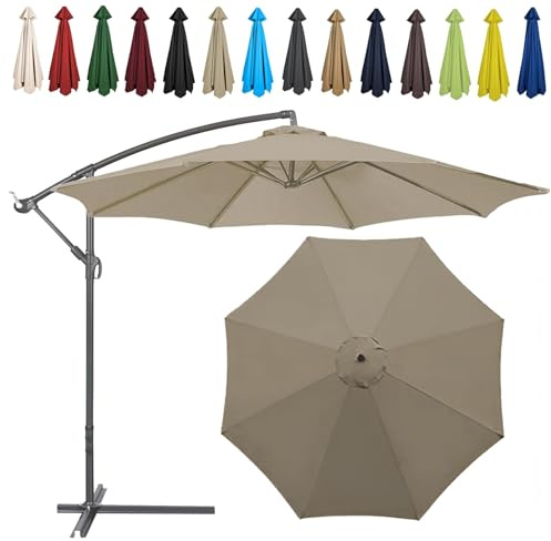 Auvent De Remplacement Pour Parasol, 2 M/2.7 M/300 CM, 6 Baleines/8 Baleines, Tissu De Rechange Pour Parasol, Toile De Rechange Pour Parasol Remplacez L'ancien Auvent Auvent De Rechange(Color:Top colo