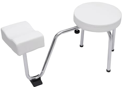 DHQCQL Fußpflege Maniküre Stuhl, Höhenverstellbare Fußstütze Fußpflege, Pediküre Hocker für Fußstütze Pediküre Schönheit Nagelstudio, bis zu 10KG (Weiß)