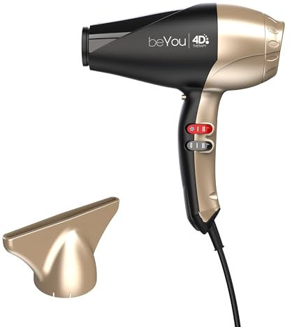GA.MA Italy Professional, Asciugacapelli BEYOU 4D Therapy Ultra Ozono Ion, 2400W, Tecnologia Anti-Età e Anti-Crespo, Motore AC, 6 Combinazioni di Asciugatura, Filtro Amovibile, Made in Italy