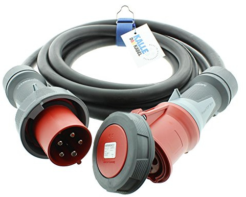 CEE-Verlängerungskabel Gummi H07RN-F 5G 16,0mm² 400V 63A IP67 von KALLE DAS KABEL 10 Meter