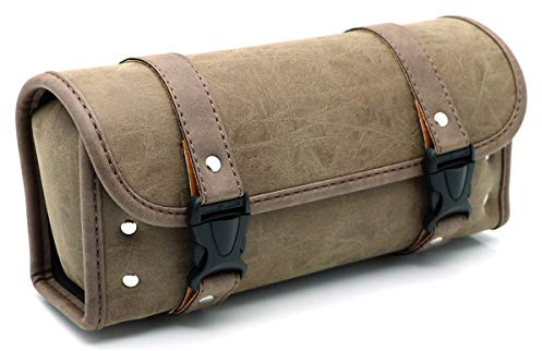 evomosa Motorcycle Tool Roller Saddle Bag Universal Waterproof Tool Bag Mounting Strap Storage Bag