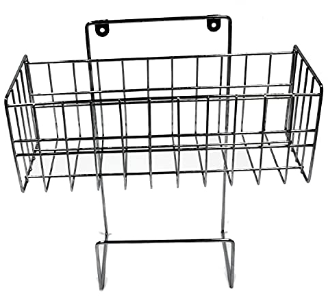 DeClean Staubsauger Schlauchhaken Schlauchhalter Zubehörkorb Chrom Zentralstaubsauger Wandmontage inklusive Halter für Schläuche