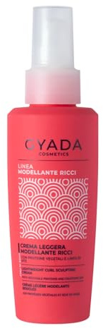 GYADA COSMETICS, Light Leave-In Shaping Cream, für lockiges und welliges Haar, 97% natürliche Inhaltsstoffe, polierend und filmbildend, Leave-in, mit pflanzlichen Proteinen und Weinsaft, 125 ml
