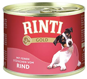 RINTI Gold Rind | Hunde Nassfutter | 12x185g | Für kleine Hunde | ohne Getreide | ohne Kohlenhydrate