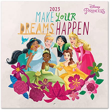 Grupo Erik Wandkalender 2023, Disney Prinzessinnen Jahreskalender 2023, Kalender 2023 Wandkalender mit Geschenk Poster, Kalender 2023 zum Aufhängen, offizielle Lizenz, FSC zertifiziert
