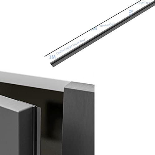 2.8M Wardrobe Cabinet Door Seal Strip Self Adhesive,Rubber Cupboard Door Edge Dust Proof,Door Side Gap Filling Sealing Tape,Weather Stripping,Weatherproof Insect Proof,Black