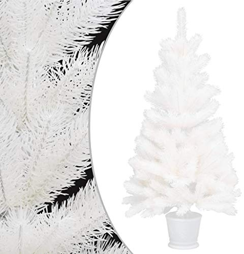 VACARX Künstlicher Weihnachtsbaum lebensechte Nadeln weiß 90 cm, Artikelfarbe: Weiß