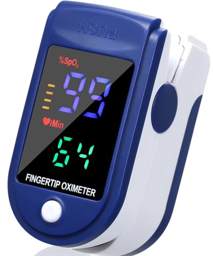 TradeProvider Fingertip Pulse Oximeter with Lanyard, SpO2 Oxygen Saturation & Pulse Rate Monitor, Portable Finger O2 Meter for Adult & Infant, Care Homes, Travel, Home Care, Sports & Workplace Use