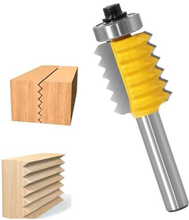 KEWAYO Mobili Modanatura e Trim Router Bits, Router Bit Finger Joint colla fresa 8 millimetri gambo rialzato pannello V Joint per legno Tenon legno cono Tenoning Bit