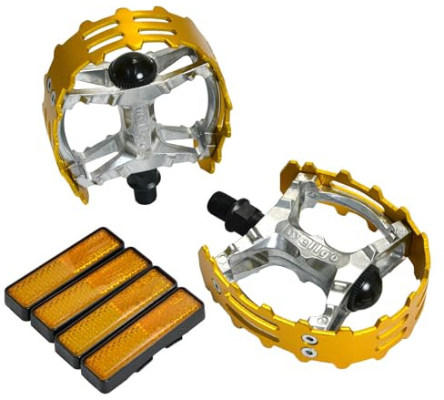 Wellgo Oldschool BMX MTB XC-II Bear Trap 1/5.1 cm Fahrradpedale, Gold, WE2973