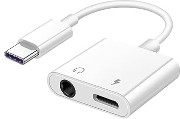 Adaptateur Casque USB C vers Jack 3.5mm, [2 en 1] Adaptateur Prise USB C 3,5 mm et Chargeur, Adaptateur USB Type C Audio avec DAC pour iPhone 15/15 Pro Max, Samsung S24/S23/S22/S21/S20,Pixel 7/6/5