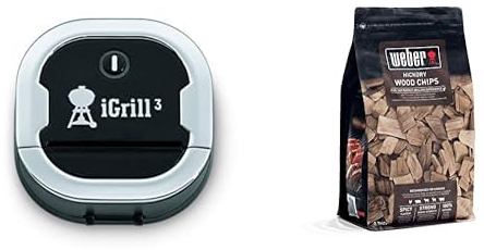 Weber iGrill 3 BBQ Thermometer | Smart Digital Meat Thermometer with Bluetooth | Fast Wireless Temperature Gauge with 4 Probes Premium Quality BBQ Accessories for Outdoor Cooking & Grilling(7205)Black