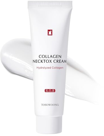 TOSOWOONG Kollagen Necktox Kräm för Halsen, Rynkor och Fina Linjer | Kollagen, Hyaluronsyra, Anti-Aging, Uppstramande, Elasticitet, Återfuktande, Glow, Koreansk Hudvård, 50 ml