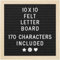 Tablero de Fieltro - 25x25cm, Negro - 170 Letras, Números y Emojis para Celebraciones y Anuncios - Tablero de Mensajes Personalizable con Marco de Madera para el Hogar - de Yes4Quality