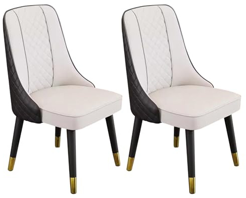 MARIYCH Esszimmerstühle im 2er-Set, Beistellstühle aus PU-Leder für Küche, Esszimmer und Wohnzimmer, Restaurant, gepolsterter Akzentstuhl mit Holzbeinen