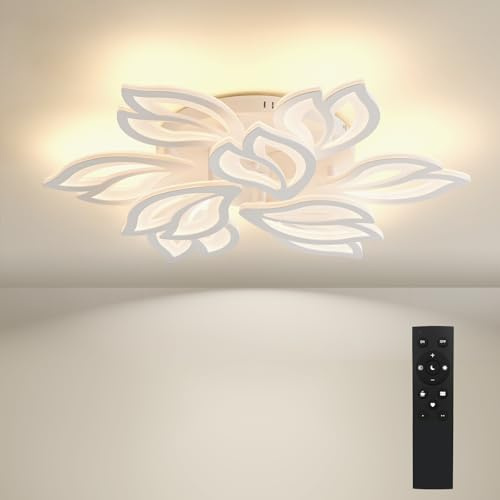 BAYHT Deckenlampe LED Deckenleuchte Dimmbar mit Fernbedienung 63W Wohnzimmerlampe Modern Design Schlafzimmerlampe Küchenlampe für Schlafzimmer Esszimmer Wohnzimmer Arbeitszimmer