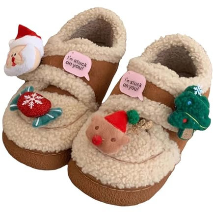 Damen-Hausschuhe, Memory-Schaum, gemütlich, rutschfest, thermisch, Weihnachten, Urlaub, Hausschuhe, Hausschuhe für Damen, flauschig, für drinnen und draußen, Schlafzimmer, Hausschuhe mit