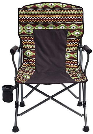 HZHXIFUFA Klappbarer Campingstuhl für Erwachsene, tragbare Klappstühle, Outdoor-Campingstühle, Strandstuhl, exotisches Muster, Getränkehalter, Tragetasche, Camping, Wandern, Strand, Angeln, Garten