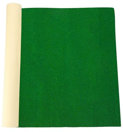 sourcing map Artificial Model Grass Mat 16 Inch x 39 Inch Artificial Grass Turf Realistic Fake Grass Decor for Model Trains Scenery Craft Lawn Garden Decoration, Dark Green