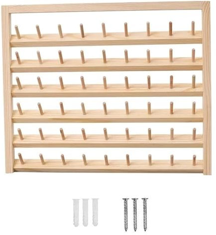 Garnständer, Garnhalter-Organizer, Garnständer, Stickgarn-Organizer, 48/54 Spule, Holz-Nähgarn-Aufbewahrungsbox, Spulengarnhalter, Home-Stickerei-Klapprahmen(41cm*34cm)