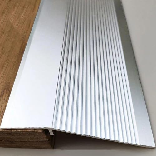 Übergangsprofil Höhenausgleich Aluleisten, Arbeitsplatte Abschlussleiste, Teppichleisten Ubergangsprofil, Ubergangsprofil Laminat, Ubergangsschiene für 1~4cm Neigung(White,130 CM)