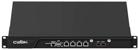 CWWK 1U N100 Firewall Appliance Rackmount PC, 2 x 10GbE SFP+ 19” Rack Firewall Hardware mit 4 Ports i226-V 2.5GbE LAN, U2 OPNsense Homelab Server, DDR5 Barebone ohne RAM/SSD/OS