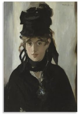 Edouard Manet berühmte Gemälde Berthe Morisot mit einem Strauß Veilchen, Poster, coole Kunstwerke, Gemälde, Wandkunst, Leinwanddrucke, hängende Bilder, Poster, 30 x 45 cm