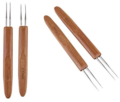 BATHVEVE 2pcs Bamboo Crochet Hook Dreadlocks Crochet Hooks Knitting Needles for Creative Knitting in Home Crafts