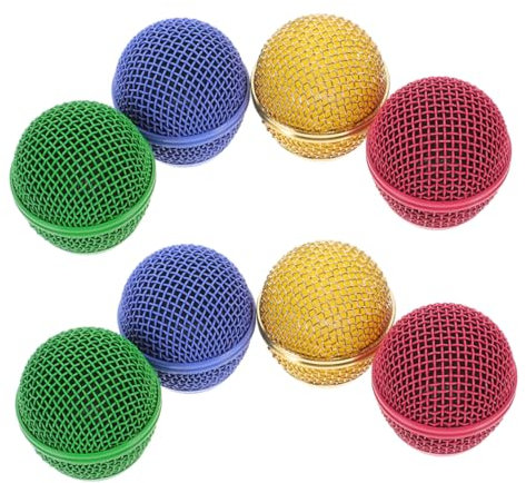Yardwe 8piezas Repuesto Grill Micrófono Metal Malla Multi Color Cubierta Micrófono Cantar Accesorio Para Músicos