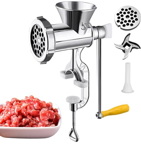 Macinacaffè - Mastatore Di Carne Manuale, Strumento Manovella A Mano | Piastra Di Taglio In Acciaio Inossidabile, Struttura Manovella Rimovibile Per La Preparazione