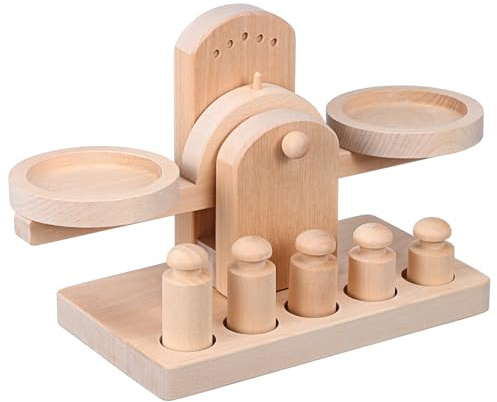 Abaodam Holz Spielzeugwaage für Kinder Waage Kinderspielzeug mit Abnehmbarer Montage Fördert Balanceverständnis Konzentration und Denken