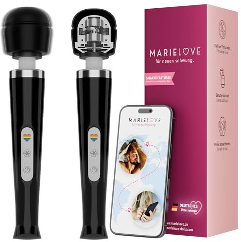 Magic Wand Vibrator Kabellos für Frauen – 20 Modi & 10 Intensitäten – Massagestab mit Silikonkopf & Akku – Klitorisstimulation – Sexspielzeug für Paare & Solo (Schwarz)