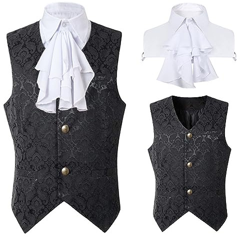 Gilet victorien pour homme - Gilet de costume prince royal pour homme - Gilet traditionnel gothique élégant - Costume médiéval - Gilet steampunk - Costume d'Halloween - Mariage - Gilet traditionnel