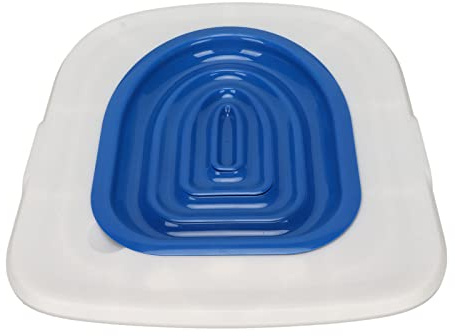 RIZGHWOY Kit de Entrenamiento para Gatos Caja de Inodoro Ajustable para Todos Tamaños con Diseño de Ritmo Bandeja Blanca 1 Soporte Interior for Baño de Mascotas