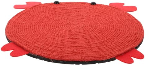 ibasenice Tapis Griffoir Chat Sisal Forme de Crabe Coussin Anti-dérapant pour Grattage et Jeux Protège Meubles et Stimule Instinct Naturel des Chats