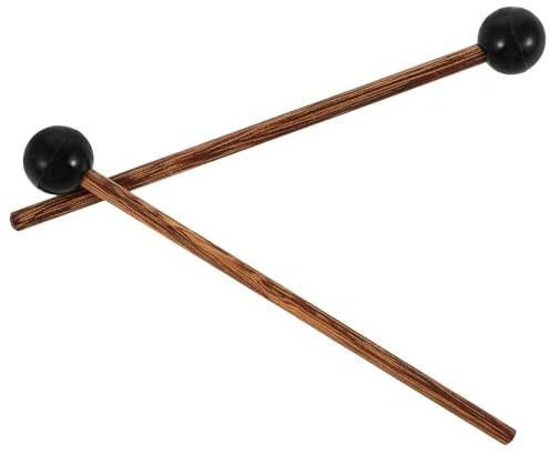 ibasenice 2 Stück Ergonomische Percussion mallets aus Langlebigem Hartholz mit Gummikopf Leichte Handpan schlägel für Steel Tongue Drum Xylophon Vielseitig Einsetzbar für Musiker und