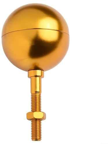 Outdoor Use Flagpole Ball Ornament in Gold Anodized Aluminum Finish, 3 Inch Diameter, Suitable for Flagpole Top Replacement