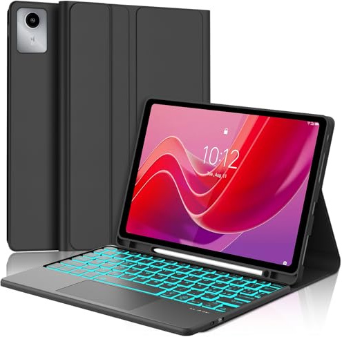 Cover con Tastiera Tablet per Lenovo Tab M11, Magnetica Custodia Tablet per Lenovo M11 con Tastiera 2024 11'' (TB330XU/ TB330FU) con Touchpad Retroilluminata a 7 Colori Italiano QWERTY, Nero