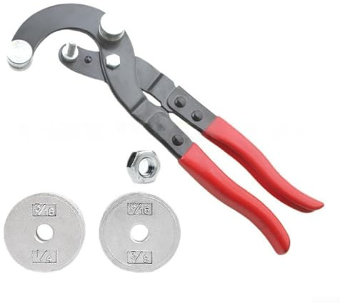 Rohrbiegezange für 3/16 bis 3/8 Zoll Bremsleitung, Chrom-Vanadium-Stahl mit Gummigriff, inklusive Adapter für Messing-Kupfer-Aluminiumrohre (rot)