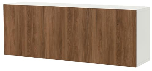 ProTuning BESTÅ Wandschrankkombination, Weiß/Lappviken-Walnuss-Effekt, 180x42x64cm