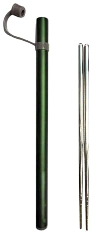 8 Inch Stainless Steel Chopsticks with Case – Lightweight Portable Travel Utensils for Camping, Hiking, School, Outdoor Use (304 Stainless Steel)