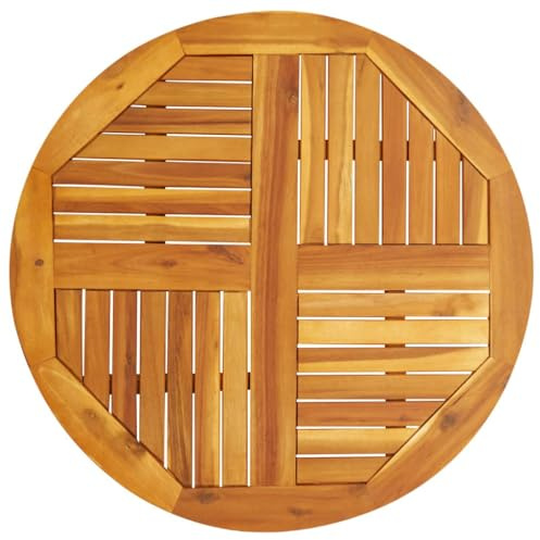 XHNIFBN Acacia, piano rotondo 80 x 2,2 cm, in legno massello naturale, per tavolo da giardino, cucina, banco da lavoro, tavolo da pranzo, per balcone, giardino d'inverno